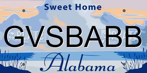 GVSBABB Alabama License Plate