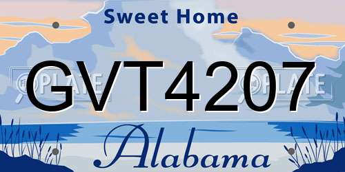 GVT4207 Alabama License Plate