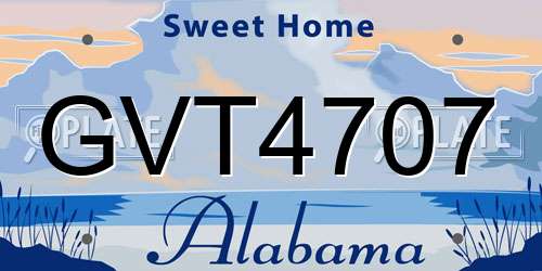 GVT4707 Alabama License Plate