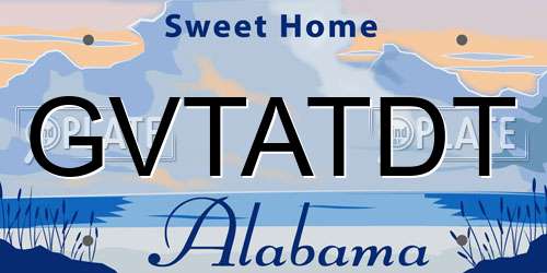 GVTATDT Alabama License Plate