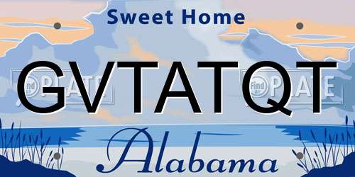 GVTATQT Alabama License Plate