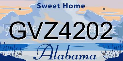 GVZ4202 Alabama License Plate