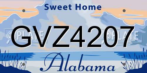 GVZ4207 Alabama License Plate