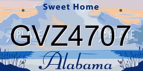 GVZ4707 Alabama License Plate