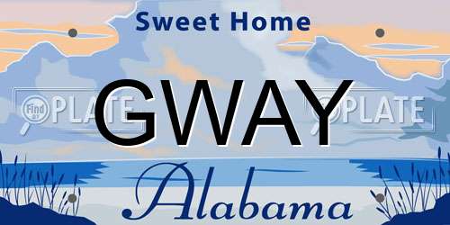 GWAY Alabama License Plate