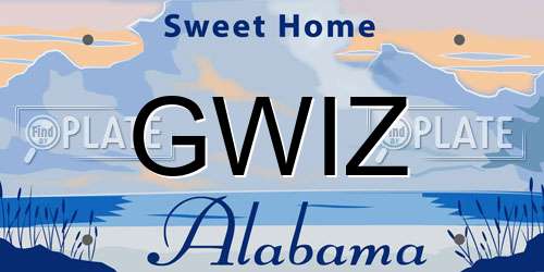 GWIZ Alabama License Plate
