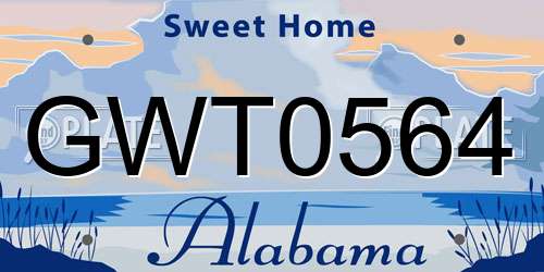 GWT0564 Alabama License Plate
