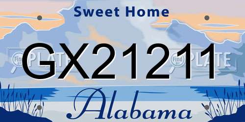 GX21211 Alabama License Plate