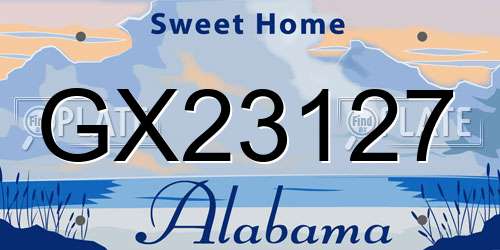 GX23127 Alabama License Plate