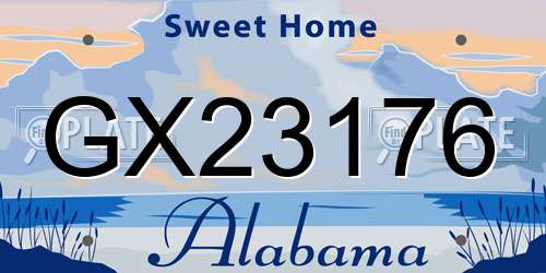 GX23176 Alabama License Plate
