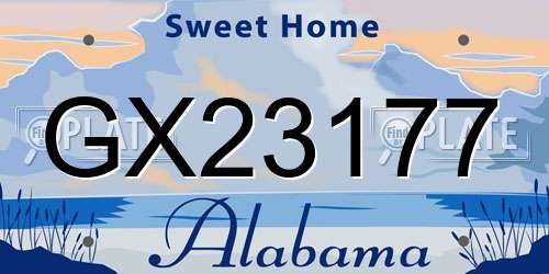 GX23177 Alabama License Plate