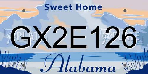GX2E126 Alabama License Plate