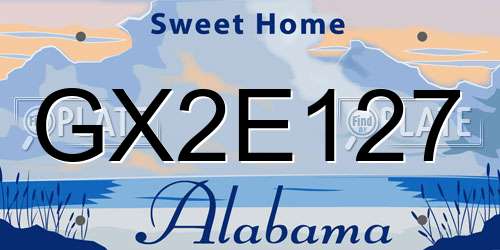 GX2E127 Alabama License Plate