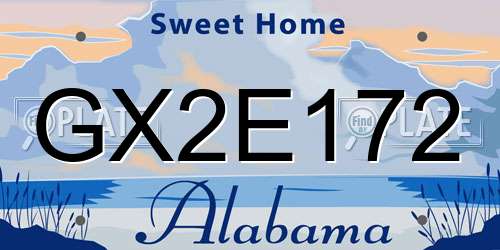 GX2E172 Alabama License Plate