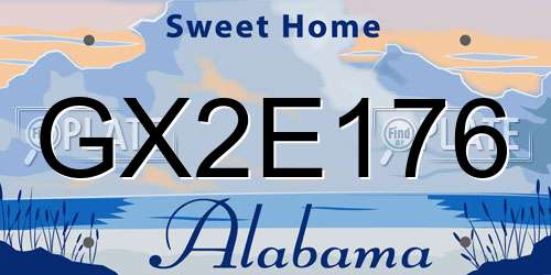 GX2E176 Alabama License Plate