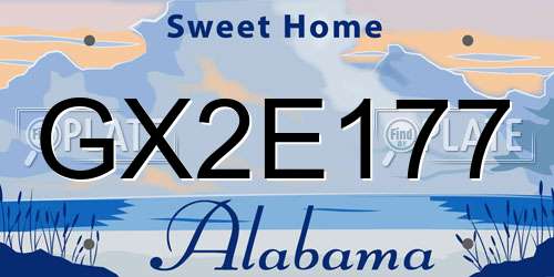GX2E177 Alabama License Plate