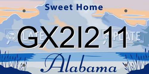 GX2I211 Alabama License Plate