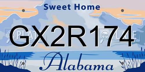 GX2R174 Alabama License Plate