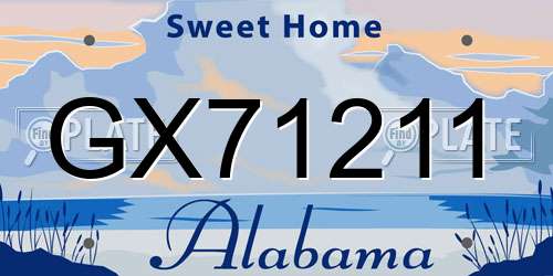 GX71211 Alabama License Plate