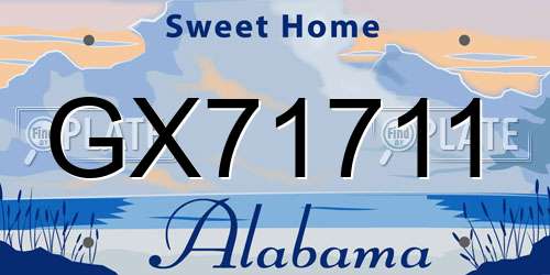 GX71711 Alabama License Plate