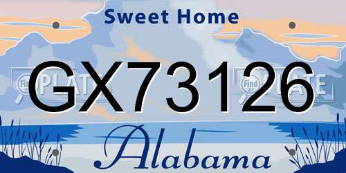 GX73126 Alabama License Plate