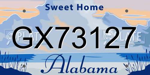 GX73127 Alabama License Plate