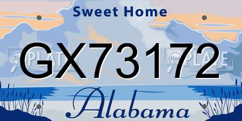 GX73172 Alabama License Plate