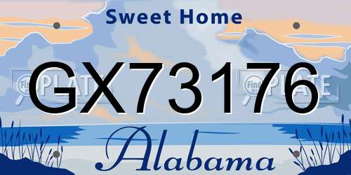 GX73176 Alabama License Plate