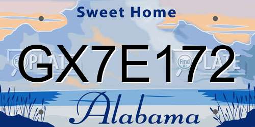 GX7E172 Alabama License Plate
