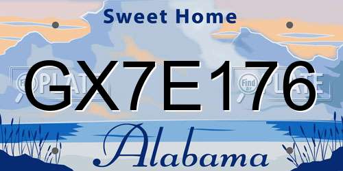 GX7E176 Alabama License Plate