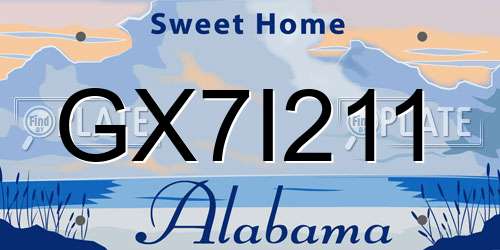GX7I211 Alabama License Plate