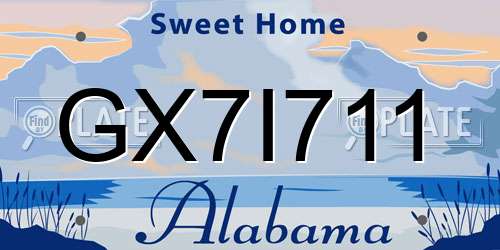 GX7I711 Alabama License Plate
