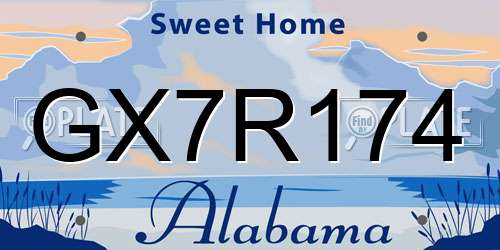 GX7R174 Alabama License Plate