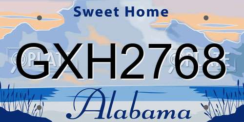 GXH2768 Alabama License Plate
