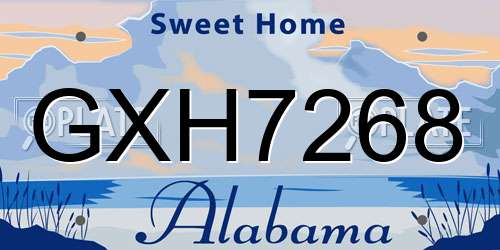 GXH7268 Alabama License Plate