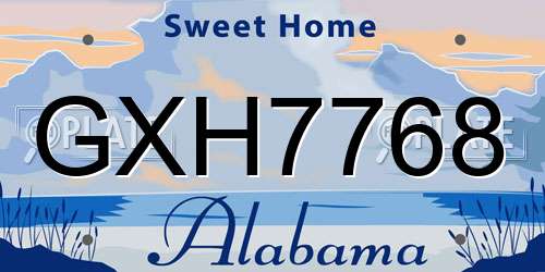 GXH7768 Alabama License Plate