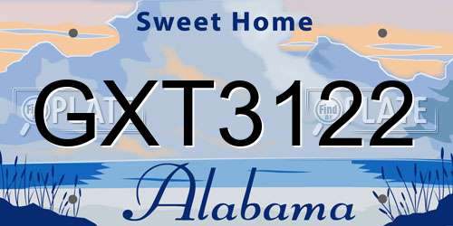GXT3122 Alabama License Plate
