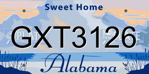 GXT3126 Alabama License Plate