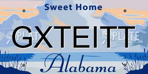 GXTEITT Alabama License Plate