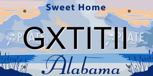 GXTITII Alabama License Plate