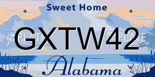 GXTW42 Alabama License Plate