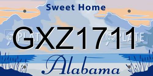 GXZ1711 Alabama License Plate