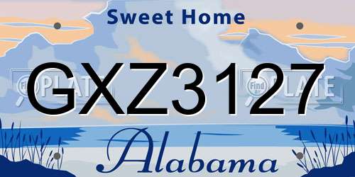 GXZ3127 Alabama License Plate