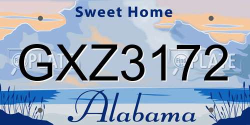 GXZ3172 Alabama License Plate