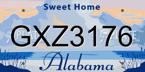 GXZ3176 Alabama License Plate