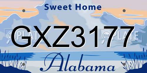 GXZ3177 Alabama License Plate