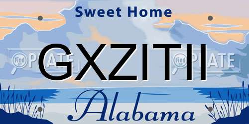 GXZITII Alabama License Plate