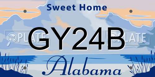 GY24B Alabama License Plate