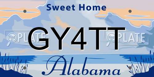 GY4TT Alabama License Plate