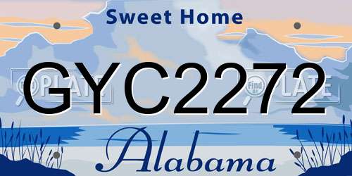 GYC2272 Alabama License Plate